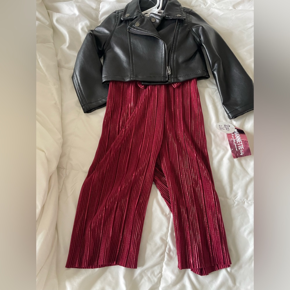 Nannette Burgundy Jumpsuit + Black perfecto